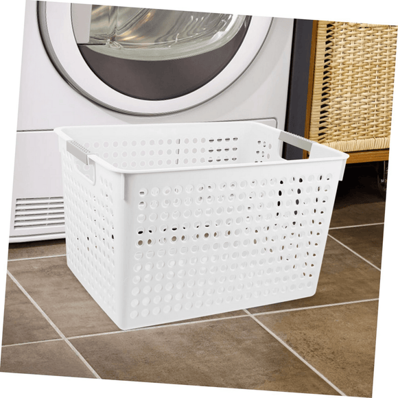 24x Premium Plastic Storage Basket Bulk w/ Grip Handles 27*18*14cm - RnR Galore
