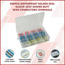 250PCS Waterproof Solder Seal Sleeve Heat Shrink Butt Wire Connectors Terminals - RnR Galore