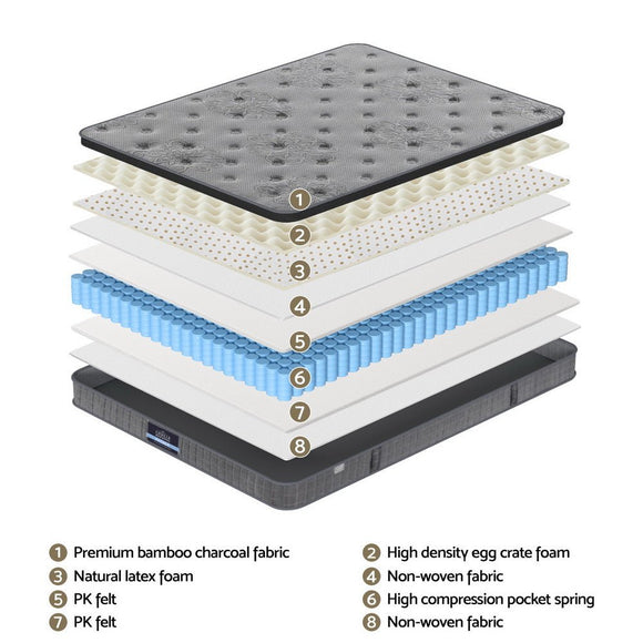 26cm Giselle Mattress Queen Latex Foam Mattresses - RnR Galore