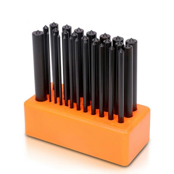 28x Center Transfer Punches Set Machinists Tool Punch Stand Heat Treated Steel - RnR Galore