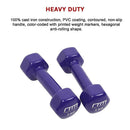 2kg Dumbbells Pair PVC Hand Weights Rubber Coated - RnR Galore