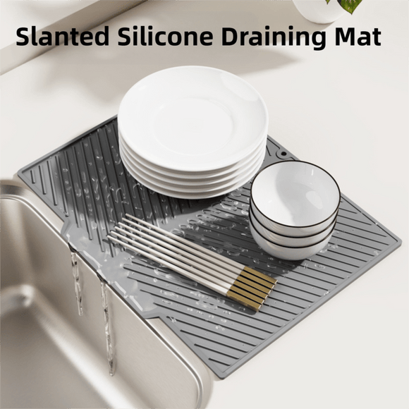 2PC Black Multi - Use Drain Mat (37x27 cm) – Non - Slip Heat Protection for Dish Drying & Prep - RnR Galore