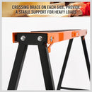 2Pc Mastercraft Sawhorse Metal Folding Non - slip Surface Saw Horse 120KG Capacity - RnR Galore
