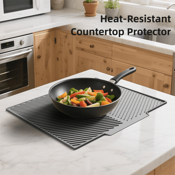 2PC White Multi - Use Drain Mat (43x33 cm) – Non - Slip Heat Protection for Dish Drying & Prep - RnR Galore