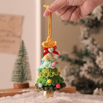 2PCS Green Handmade - Style Crochet Christmas Tree Ornament - Festive Plush Hanging Decor for Home & Car - RnR Galore