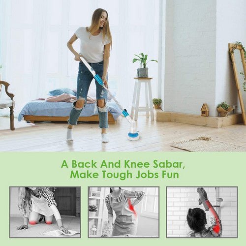 2PCS Rechargeable Spin Scrubber Electric Turbo Scrub Cleaning Brush Cordless Kit - RnR Galore