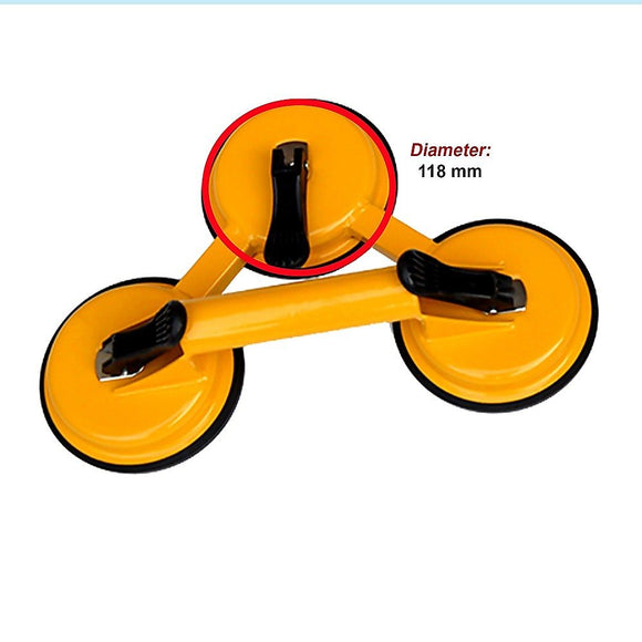 2x 150kg Load Aluminum Triple Suction Cup Pad Glazer Glass Sucker Remover Lifter - RnR Galore