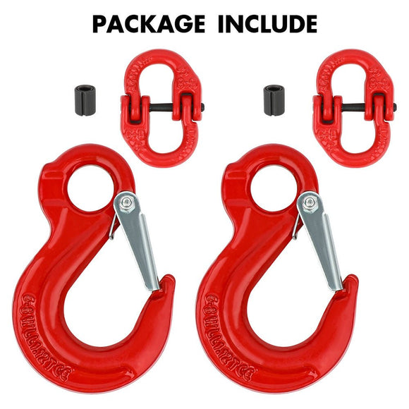 2X 6mm Hammerlock+ Eye Sling Hook Safety Chain Caravan Trailer connecting Extend - RnR Galore