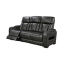 3 - 2 Seater Electric Air Leather Dark Grey Recliner Set - RnR Galore