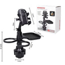 3 - in - 1 Car Rotating Dinner Tray & Double Cup Holder with Secure Phone Mount - Car Cup Slot Swivel Expander and Snacks & Drinks Organizer - RnR Galore