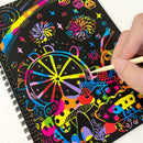 3 - Pack DIY Rainbow Scratch Art Books Set - Neon Black Scratch Paper for Kids, Multi - Size (S, M, L) Creative Drawing & Fun - RnR Galore