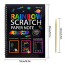 3 - Pack DIY Rainbow Scratch Art Books Set - Neon Black Scratch Paper for Kids, Multi - Size (S, M, L) Creative Drawing & Fun - RnR Galore