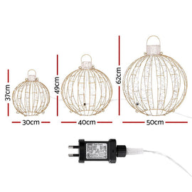 3 PCS Christmas Lights 360 LED Fairy Light Ball Decorations Jingle Jollys - RnR Galore