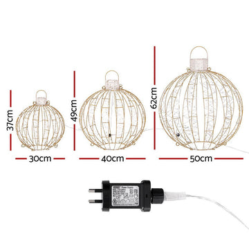 3 PCS Christmas Lights 360 LED Fairy Light Ball Decorations Jingle Jollys - RnR Galore