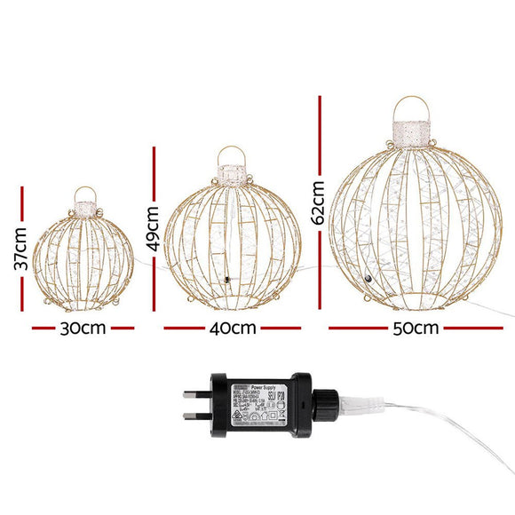 3 PCS Christmas Lights 360 LED Fairy Light Ball Decorations Jingle Jollys - RnR Galore
