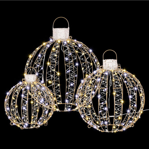 3 PCS Christmas Lights 360 LED Fairy Light Ball Decorations Jingle Jollys - RnR Galore