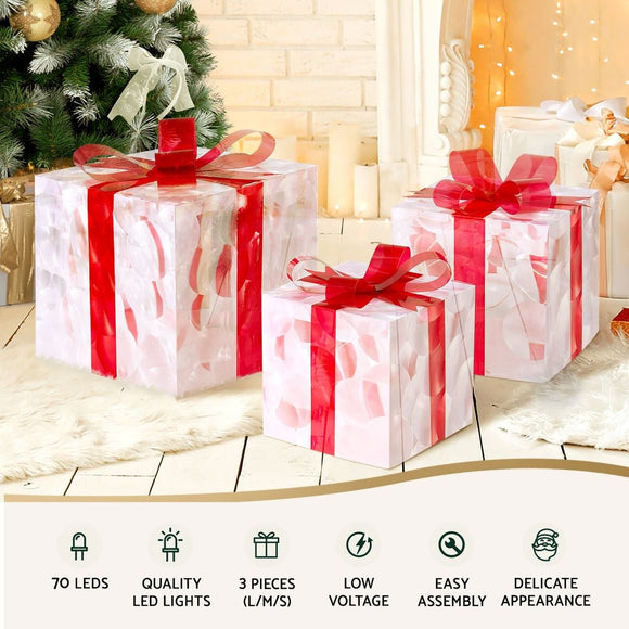 3 PCS Christmas Lights 70 LED Fairy Light Gift Box Jingle Jollys - RnR Galore
