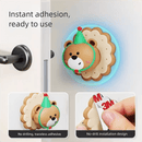 3 Pcs (Pink + Brown + Yellow) Adorable Bear Wall Protector - Multi - Use Self - Adhesive Door Stopper Bumper - RnR Galore