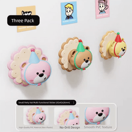 3 Pcs (Pink + Brown + Yellow) Adorable Bear Wall Protector - Multi - Use Self - Adhesive Door Stopper Bumper - RnR Galore