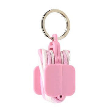 3 - PCS Pink Portable Hair Tie Organizer Keychain Compact Hair Accessories Holder with Clip for Travel School Bag and Purse - RnR Galore