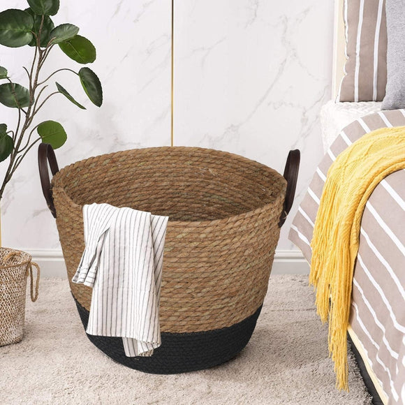 3 Piece Cotton Rope Stripe Carry Handles Storage Baskets Set - RnR Galore