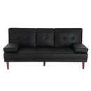 3 Seater Adjustable Sofa Bed With Cup Holder Black - RnR Galore