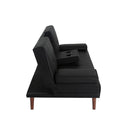 3 Seater Adjustable Sofa Bed With Cup Holder Black - RnR Galore