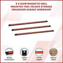 3 x 61cm Magnetic Wall Mounted Tool Holder Storage Organiser Garage Workshop - RnR Galore