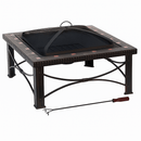 30" Square Slate Tile Fire Pit Outdoor Patio Heater Fireplace - RnR Galore