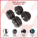 30KG Adjustable Dumbbell Set – Home Gym Weights for Strength & Fitness Training - RnR Galore