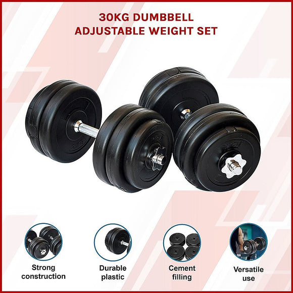 30KG Dumbbell Adjustable Weight Set - RnR Galore
