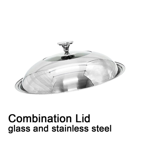 316 Stainless Steel 34cm Non - Stick Stir Fry Cooking Kitchen Wok Pan without Lid Honeycomb Double Sided - RnR Galore
