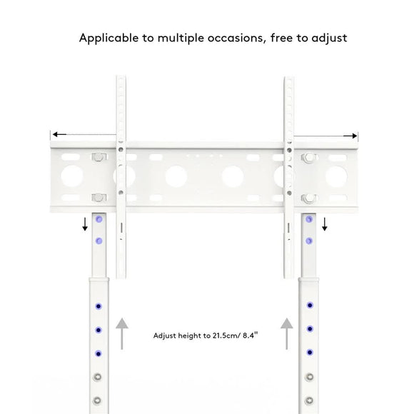 32 - 60 Inch TV Floor Stand Base - Universal Large TV Mount Holder Bracket - Adjustable Freestanding TV Stand for Living Room Bedroom - White - RnR Galore