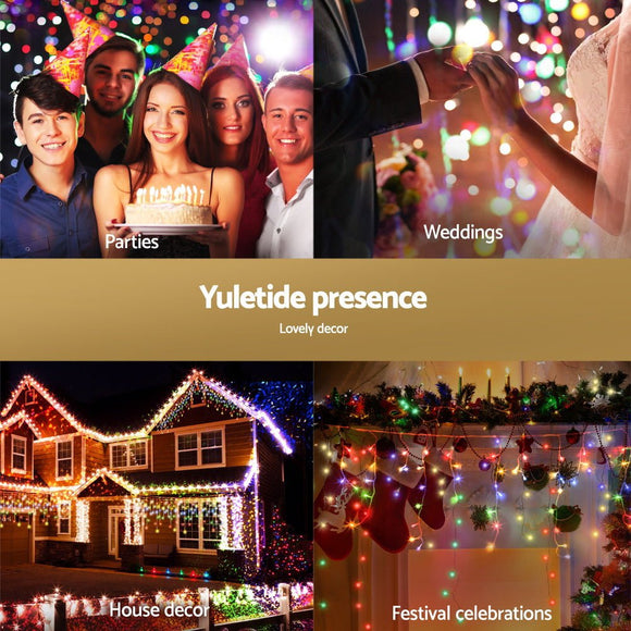 32M Christmas Lights Icicle Light 960 LED Multi - coloured Jingle Jollys - RnR Galore