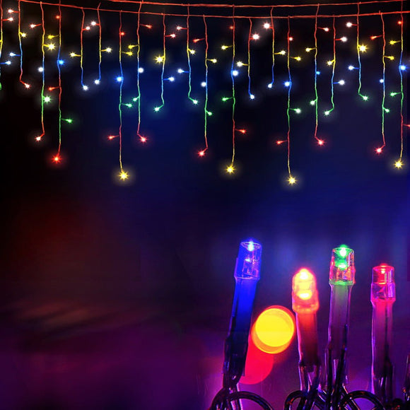 32M Christmas Lights Icicle Light 960 LED Multi - coloured Jingle Jollys - RnR Galore