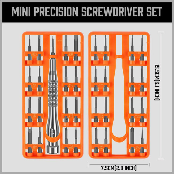 33 PC PRECISION SCREWDRIVER SET BITS PHILIP FLAT SLOTTED TORX HEX ELECTRONIC FIX - RnR Galore