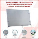 3.4m Caravan Privacy Screen Side Sunscreen Sun Shade for 12' Roll Out Awning - RnR Galore