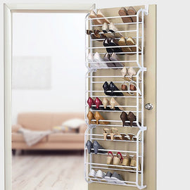 36 Pair Shoe Holder Organiser Over The Door Hanging Shelf Rack Storage Hook - RnR Galore