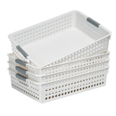 36x Premium Plastic Storage Basket Bulk w/ Grip Handles 26.5*17.2*7.3cm - RnR Galore