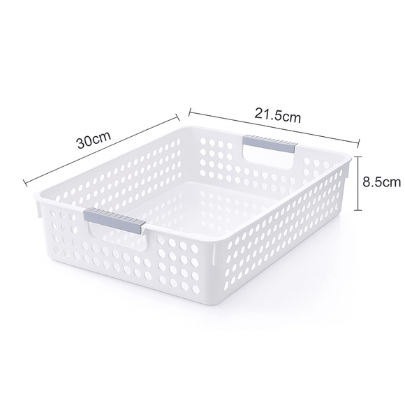 36x Premium Plastic Storage Basket Bulk w/ Grip Handles 30*21.5*8.5cm - RnR Galore