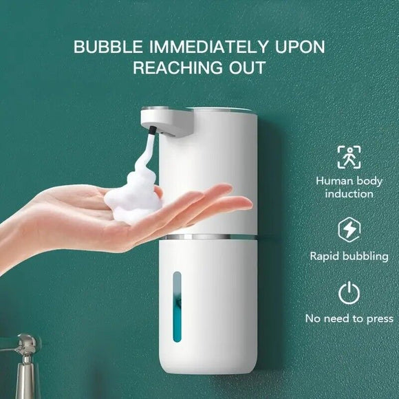 380ml touchless sensor automatic soap dispenser - wall - mounted, rechargeable lithium battery, USB charging, modern black design, suitable for bathroom and kitchen, bathroom soap dispenser | modern soap dispenser | touchless soap dispenser - RnR Galore