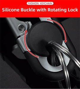 3pc Black Durable Zinc Alloy Carabiner Keychain – Secure Twist Lock & Dual Key Rings - RnR Galore