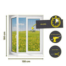 3pc DIY Magnetic Window Screen Kit - Fine Mesh Insect Net, No Drilling Required, Cut to Size(black 150cm x 130cm) - RnR Galore