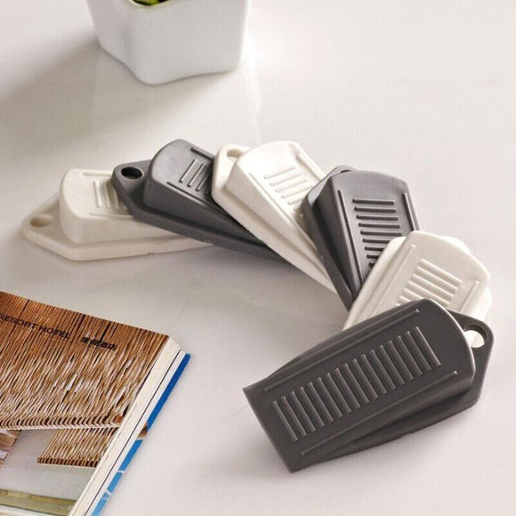 3Pcs Thick Rubber Wedge Door Stoppers Floor Carpet Heavy Duty Door Stop Security - Grey - RnR Galore