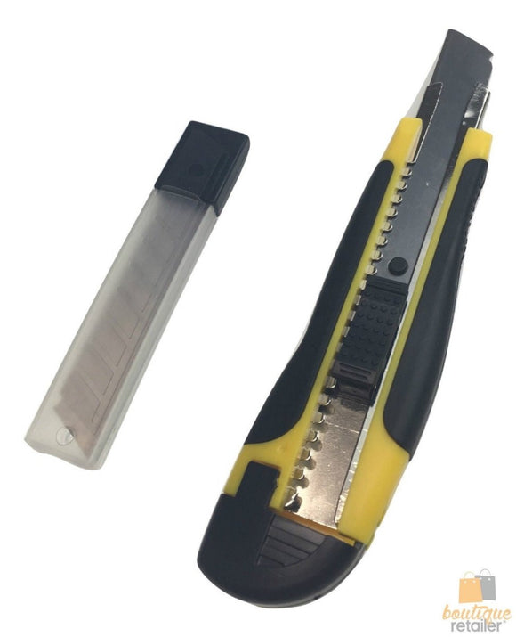 3x BOX CUTTERS Knife Retractable Blade Snap Off Razor 18mm Durable Opener BULK - RnR Galore