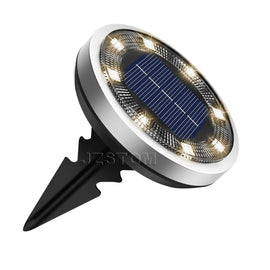 4 - Pack New Solar LED In - Ground White Lights (Single 8.3x8.3x10 cm) - Stainless Steel & ABS Waterproof Outdoor Garden Pathway and Landscape Spike Lamp - RnR Galore