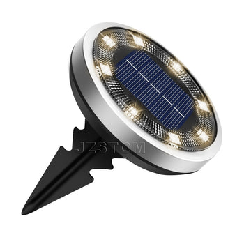 4 - Pack New Solar LED In - Ground White Lights (Single 8.3x8.3x10 cm) - Stainless Steel & ABS Waterproof Outdoor Garden Pathway and Landscape Spike Lamp - RnR Galore