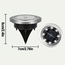4 - Pack Solar LED In - Ground White Light Set (Single 7.1x7.1x6.1cm) - Stainless Steel Waterproof Outdoor Garden Pathway and Landscape Spike Lamp - RnR Galore