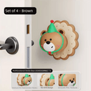 4 Pcs Brown Adorable Bear Wall Protector - Multi - Use Self - Adhesive Door Stopper Bumper - RnR Galore
