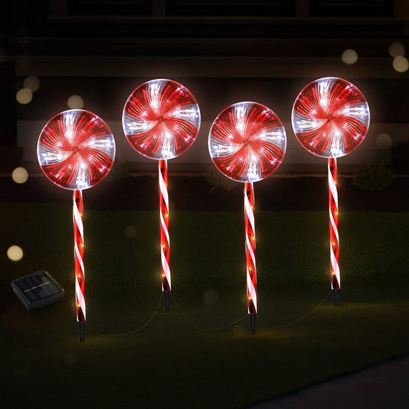 4 PCS Christmas Lights Path Ground Light Garden Decoration 112 LED Jingle Jollys - RnR Galore